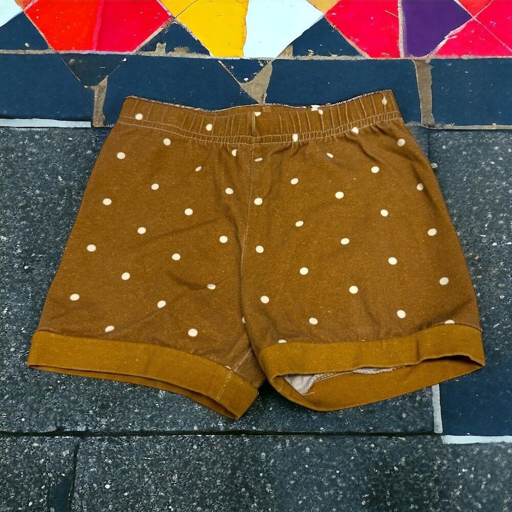 5/$35 SweetHoney Girls Shorts Sz 4T Gold Mustard White Polka Dots Stretchy Knit